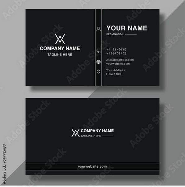 Fototapeta Modern black and gray business card design professional