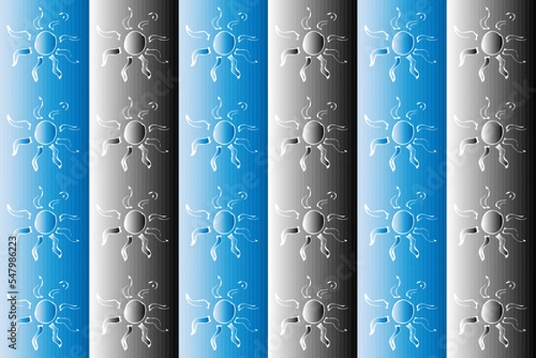 Fototapeta Linear background with a gradient fill, with an image of the sun. Vector illustration isolated on a white background