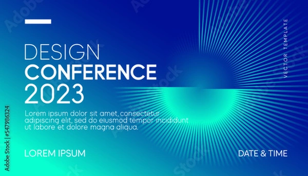 Fototapeta Abstract modern business conference design template with creative round lines. Minimal flyer layout. Vector, 2023-2024