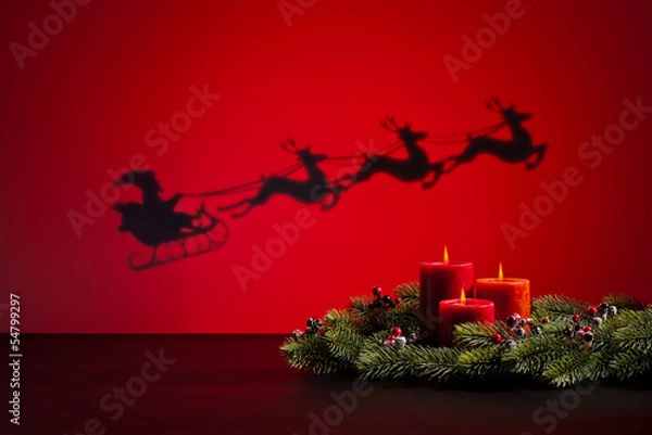 Obraz Santas sledge and candles