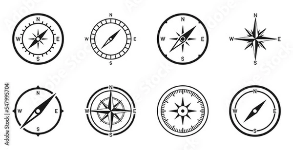 Obraz Compass vector icon set.