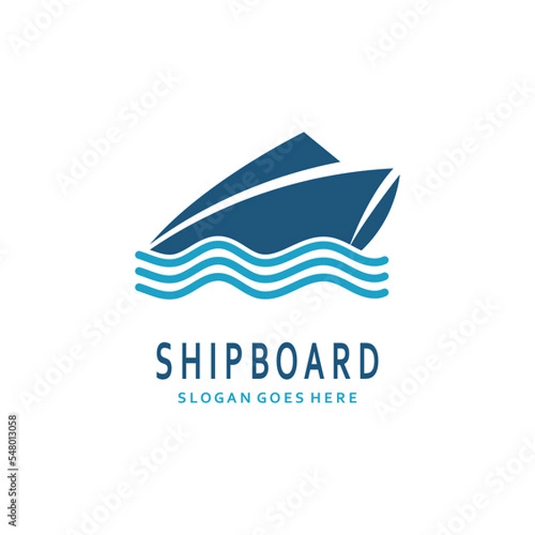 Fototapeta Cruise ship vector icon illustration design