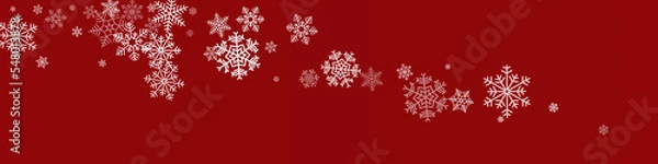 Fototapeta White Snowfall Vector Transparent Panoramic