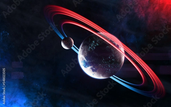 Fototapeta Planets in deep space. Science fiction. Elements of this image furnished by NASA