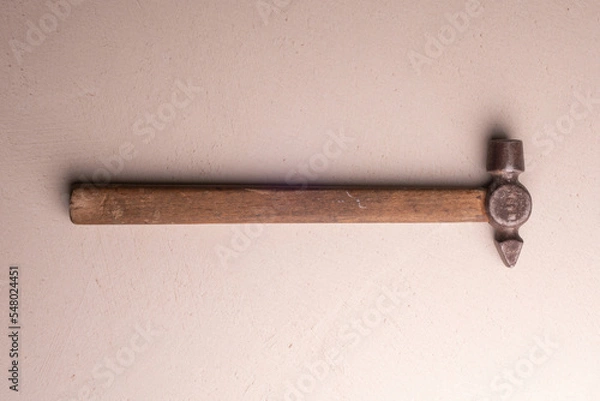 Obraz Locksmith's hammer with a wooden handle. Joiner's hand tool.
