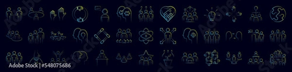 Fototapeta Team handdraw nolan icons collection vector illustration design