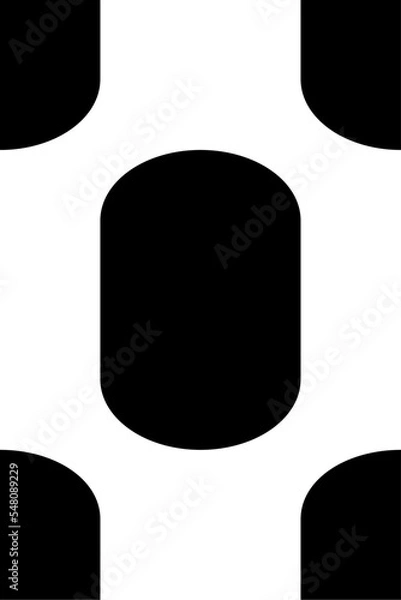 Obraz Black Vector Seamless Rounded Rectangles 1x1 Vertical