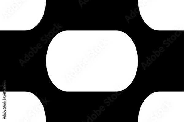 Fototapeta Black Vector Seamless Rounded Rectangles Inversed 1x1 Horizontal