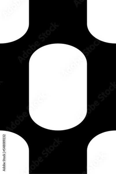 Fototapeta Black Vector Seamless Rounded Rectangles Inversed 1x1 Vertical
