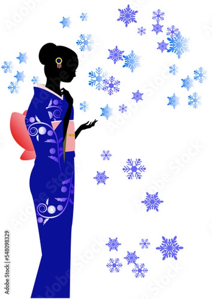 Fototapeta 女性、着物、和服、ファッション