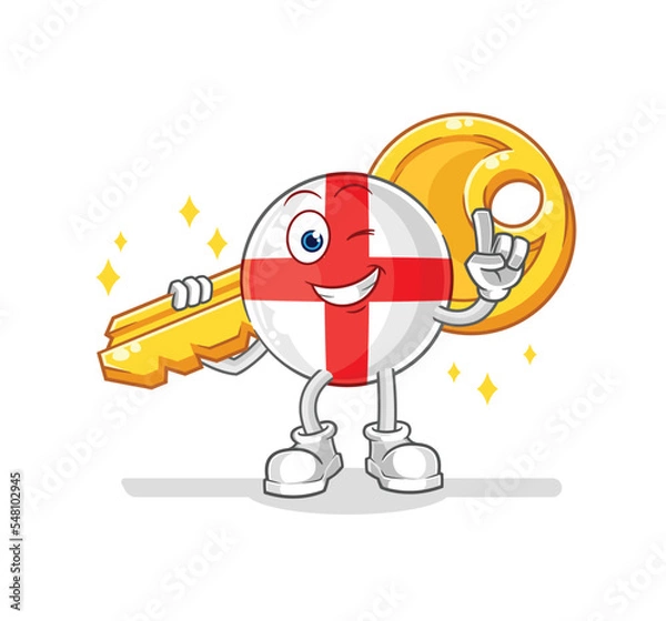 Obraz england carry the key mascot. cartoon vector