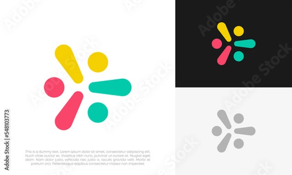 Obraz abstract people and human family logo design vector