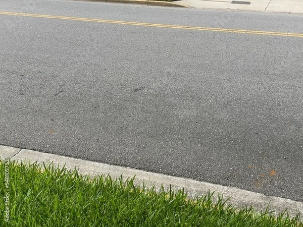 Obraz asphalt road with grass