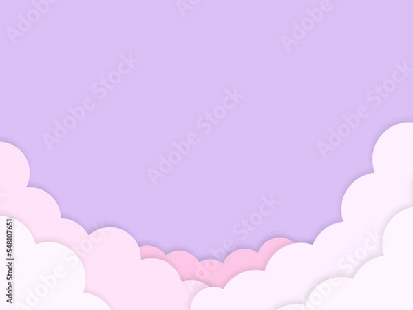 Fototapeta ファンシーな空の背景素材 ペーパーカット