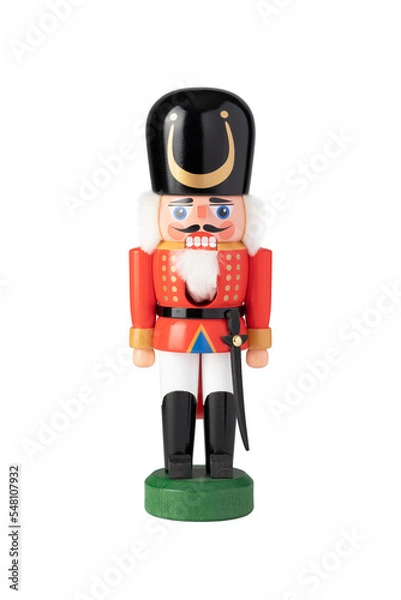 Obraz Wood nutcracker decoration isolated on white. 