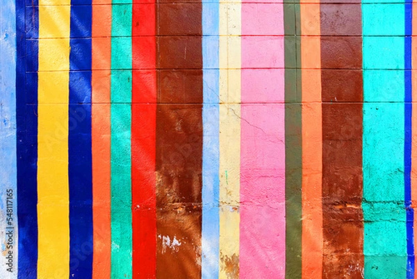 Obraz Multicolored concrete brick wall texture for background