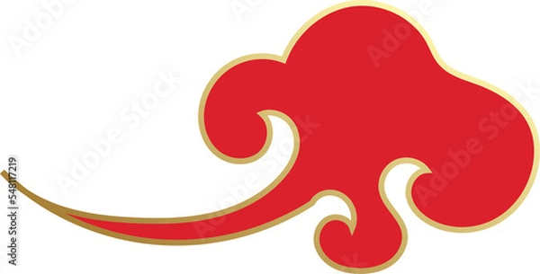 Fototapeta Chinese Red Clouds Illustration