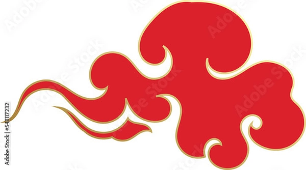 Fototapeta Chinese Red Clouds Illustration