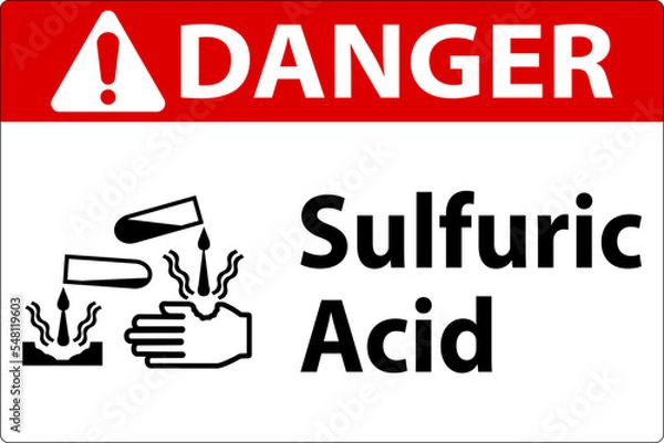 Fototapeta Danger Sulfuric Acid Sign On White Background
