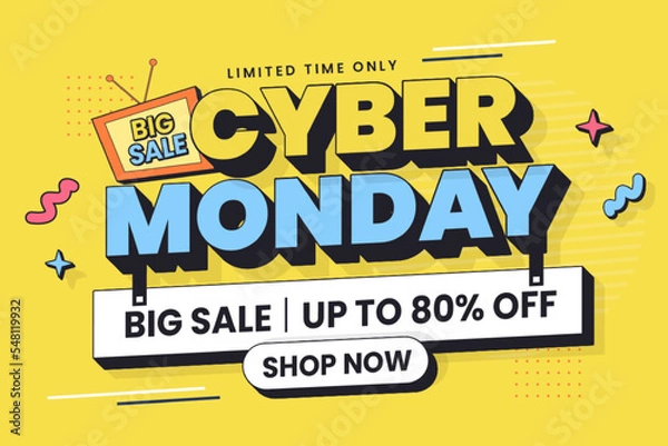 Fototapeta Cyber Monday Background design template is easy to customize