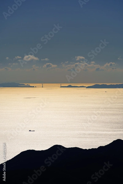 Fototapeta 小豆島から見える瀬戸内海・淡路島・徳島・大鳴門橋