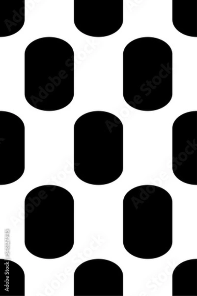 Fototapeta Black Vector Seamless Rounded Rectangles 2x2 Vertical