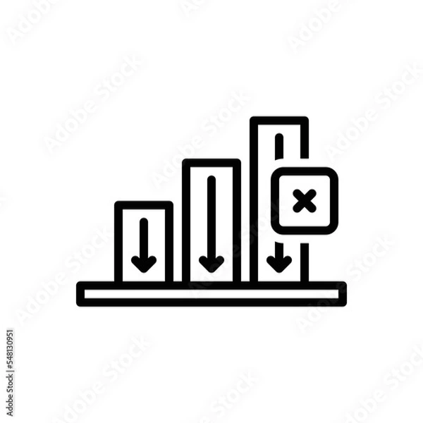 Fototapeta Black line icon for decline