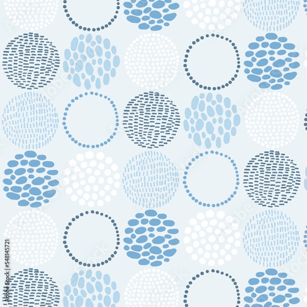 Obraz 明るく涼し気なパステルカラーの北欧風シームレスパターンのベクターイラスト素材