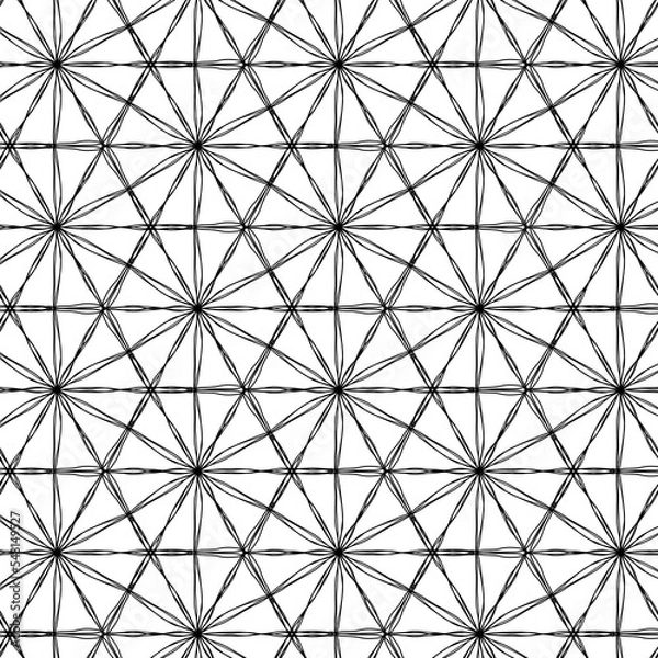 Fototapeta Art deco trellis pattern for fabric design