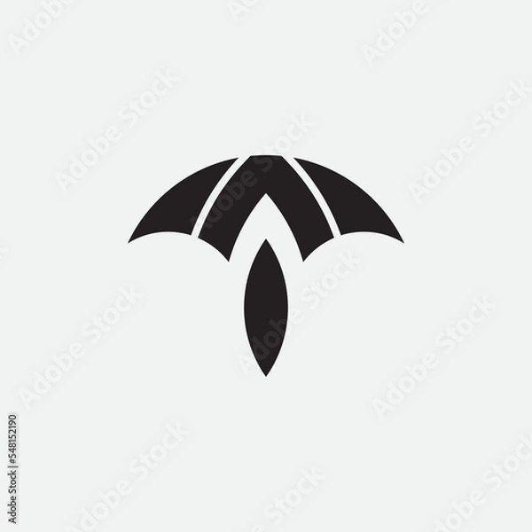 Obraz Umbrella logo. Initial A with umbrella shape logo concept.