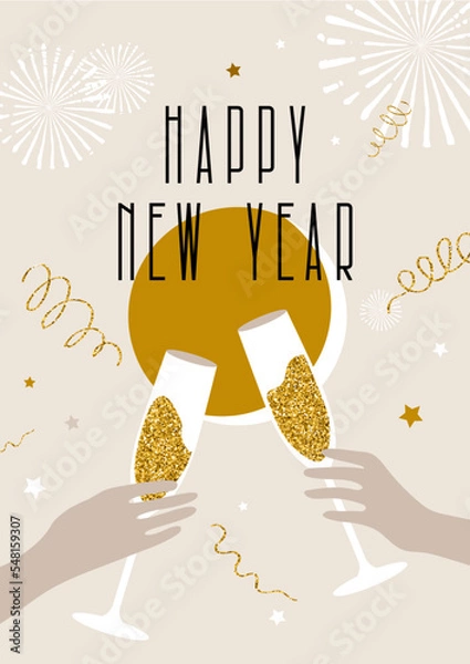 Obraz new year greeting card