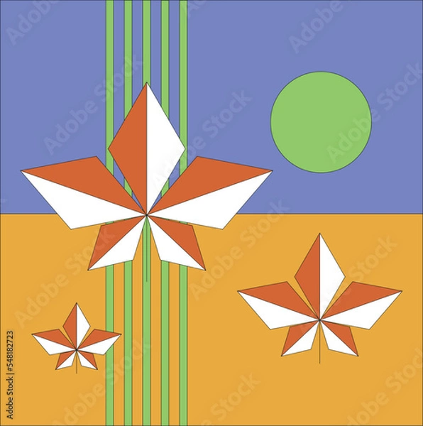 Obraz Autumn image background with geometric elements