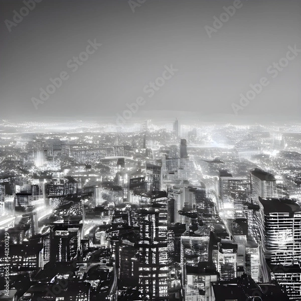 Fototapeta 都会の夜景をイメージしたイラストです。