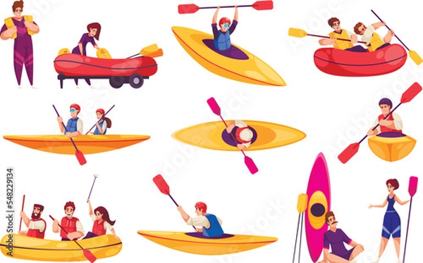 Fototapeta River Rafting Set
