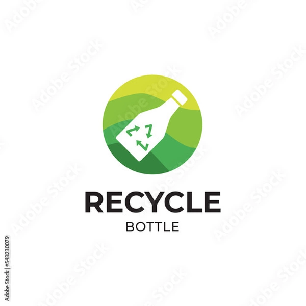 Obraz recycle bottle nature environment logo vector icon template