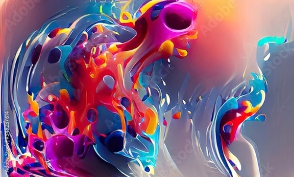 Fototapeta Abstract Rainbow Colorful Fluid Design Art Background, Texture and Illustration	