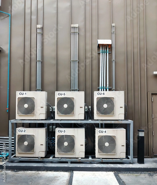 Obraz air conditioner coil lined up