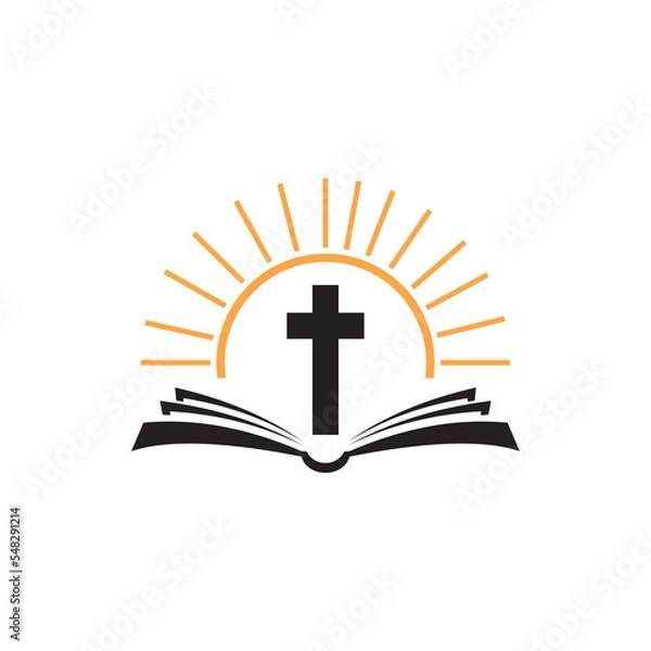 Obraz bible logo icon and christian cross