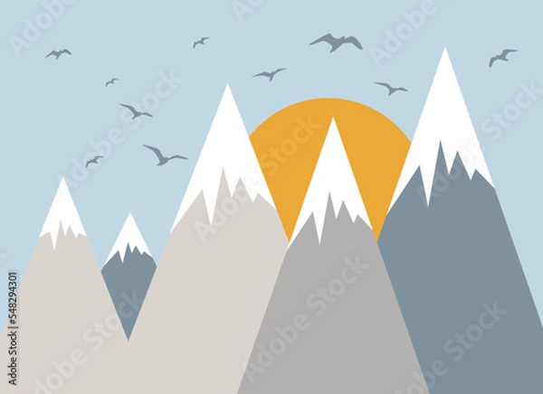 Obraz geometric mountains landscape texture for wallpaper vector