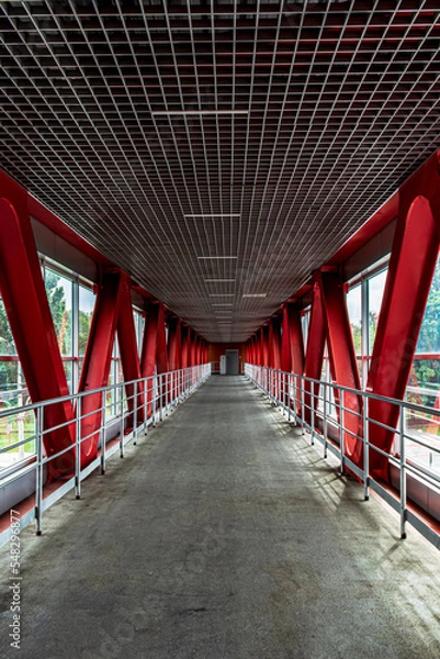 Obraz red bridge over the road