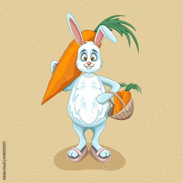 Fototapeta rabbit with carrot