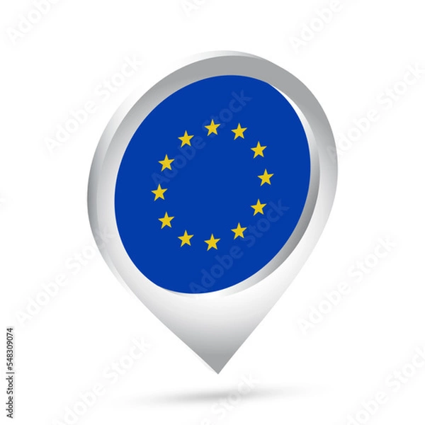 Obraz EU flag 3d pin icon