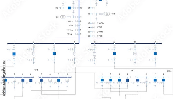 Obraz Electric wiring diagram for power