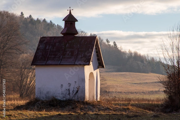 Obraz roadside chapel in the mountains