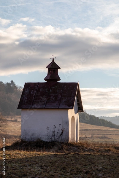 Obraz roadside chapel in the mountains