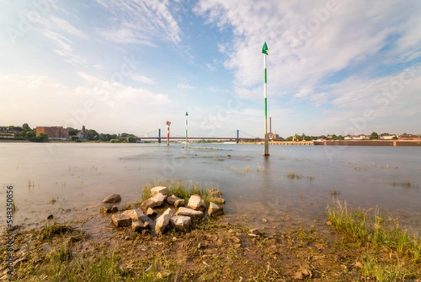 Obraz water level rod in duisburg rhine