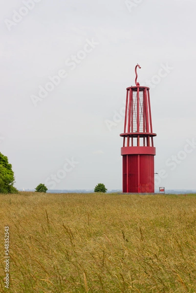 Obraz red mine lamp in field 