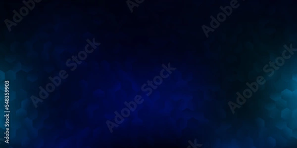 Fototapeta Dark blue vector texture with colorful hexagons.