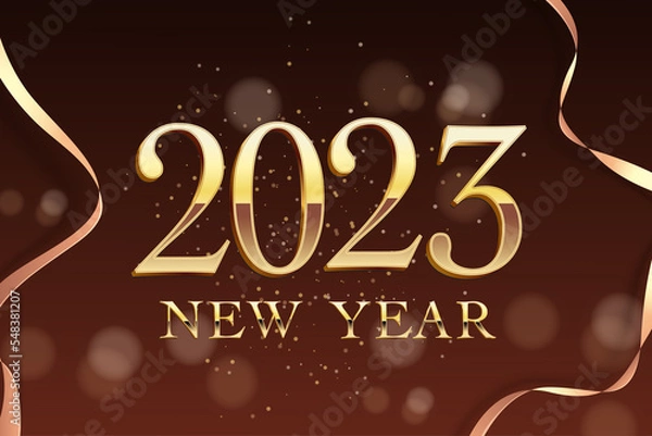 Fototapeta 2023 Happy New Year Background Design. Greeting Card, Banner, Poster. Vector Illustration.