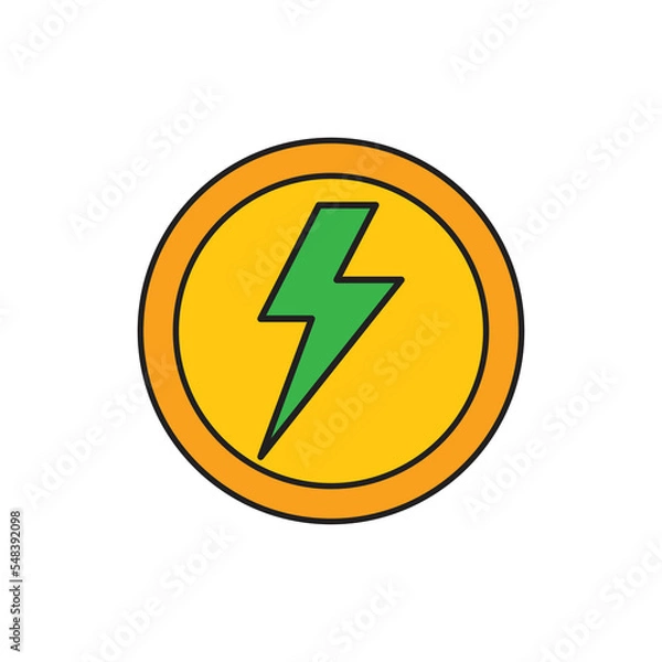 Fototapeta power and energy icon, flat icon vector design use for websites and apps.